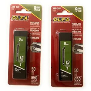 O L F A OLFA 9149 ABB-50B 9mm UltraSharp Black Snap-Off Blade, 50-Pack (2Pack)