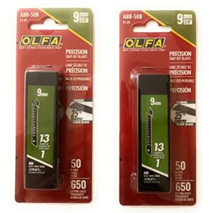 O L F A OLFA 9149 ABB-50B 9mm UltraSharp Black Snap-Off Blade, 50-Pack (2Pack)