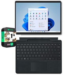 microsoft 8pn 00001 surface pro 8 13" touch intel i5-1135g7 8gb/128gb laptop - platinum bundle surface pro signature mechanical keyboard, black and 1 yr cps enhanced protection pack