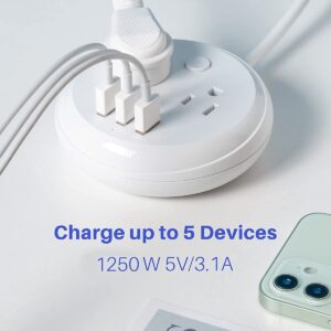 Surge Protector Tower 12 AC Outlets 6 USB Ports + Small Power Strip 2 AC Outlets 3 USBs
