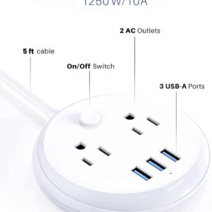Surge Protector Tower 12 AC Outlets 6 USB Ports + Small Power Strip 2 AC Outlets 3 USBs