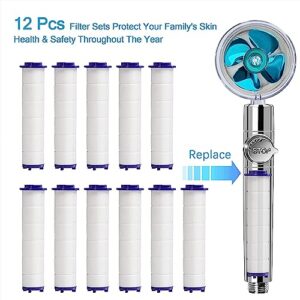 Shower Filter for Handheld Shower Head, Set of 12 Replacement Filters for Hard Water Remove Chlorine and Harmful Substances