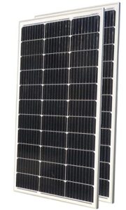 windynation 2pcs 100 watt 12 volt monocrystalline solar panel battery charger for rv, boat, cabin, off-grid applications