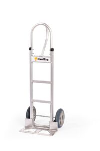 haulpro heavy duty hand truck with vertical loop handle - aluminum dolly cart for moving - 500 pound capacity - 10" rubber wheels - 52.25" h x 17.5" w with 17.75" x 9.5" diecast nose plate