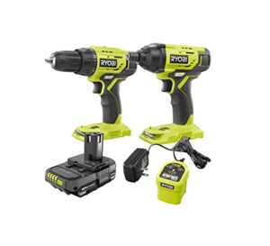 tti ryobi 18-volt cordless 1/2 in. drill/driver and impact driver combo kit pck05kn, (no retail packaging)