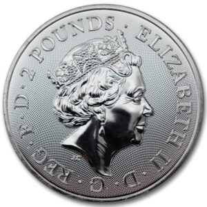 2022 1 oz Silver Britannia Coin Brilliant Uncirculated (BU) with a Certificate of Authenticity £2 Mint State