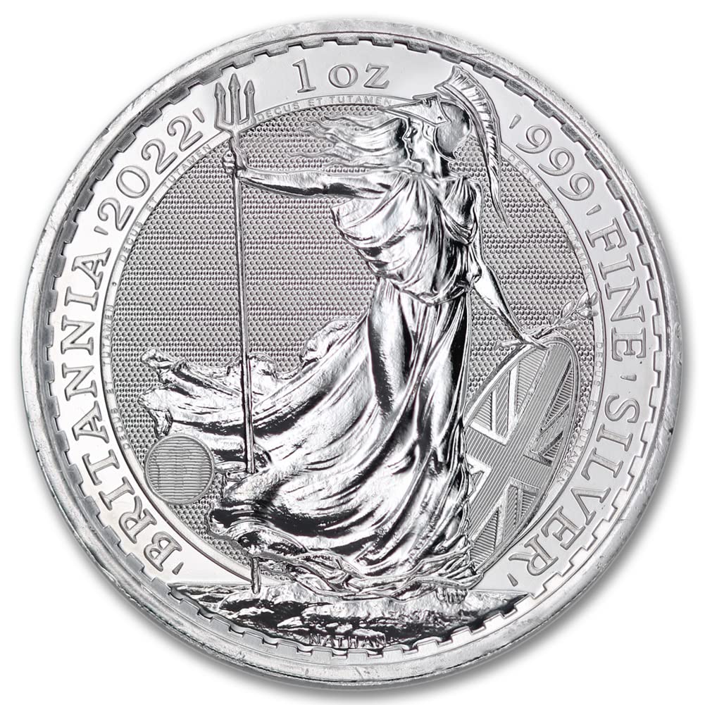 2022 1 oz Silver Britannia Coin Brilliant Uncirculated (BU) with a Certificate of Authenticity £2 Mint State