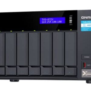 QNAP TVS-872X-i5-8G-US Desktop 8-bay NAS/iSCSI IP-SAN, Intel® Core™ i5 6-Core Processor, 8GB DDR4 RAM, 10GbE*1 (BASE-T), 1GbE*2