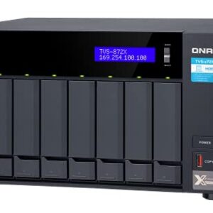 QNAP TVS-872X-i5-8G-US Desktop 8-bay NAS/iSCSI IP-SAN, Intel® Core™ i5 6-Core Processor, 8GB DDR4 RAM, 10GbE*1 (BASE-T), 1GbE*2