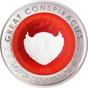 2021 DE Great Conspiracies PowerCoin New World Order 2 Oz Silver Coin 10$ Palau 2021 Proof