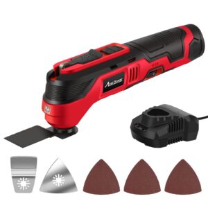 avid power cordless oscillating tool kit with accessories, 18,000 opm variable speed & 2.8° oscillating angle, led & quick-change, oscillating multi-tool for cutting wood nail/scraping/sanding