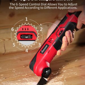 AVID POWER Cordless Oscillating Tool Kit with Accessories, 18,000 OPM Variable Speed & 2.8° Oscillating Angle, LED & Quick-Change, Oscillating Multi-Tool for Cutting Wood Nail/Scraping/Sanding