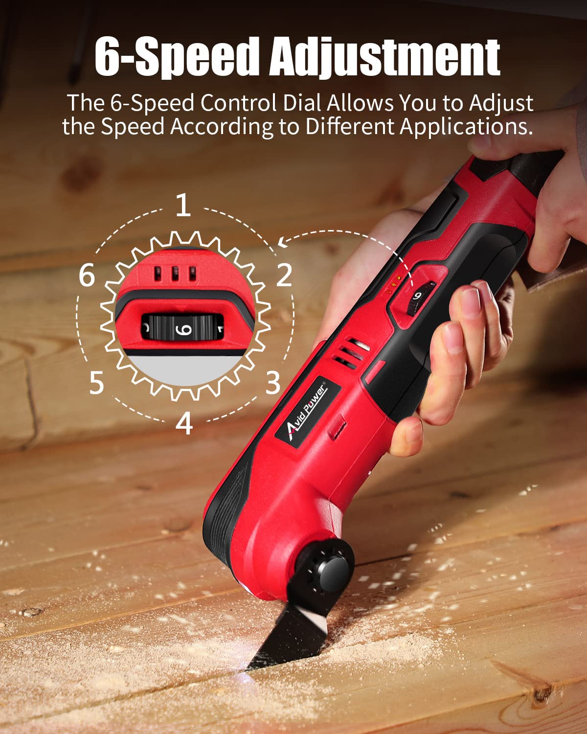 AVID POWER Cordless Oscillating Tool Kit with Accessories, 18,000 OPM Variable Speed & 2.8° Oscillating Angle, LED & Quick-Change, Oscillating Multi-Tool for Cutting Wood Nail/Scraping/Sanding