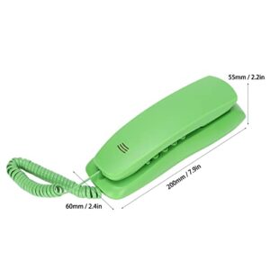 Wall Corded Telephone, Desktop Corded Phone, Landline Phone， Hotel Telephone, with Mute Pause and Redial Function, Plug and Play, for Office, Home and Hotel(Green)