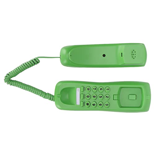 Wall Corded Telephone, Desktop Corded Phone, Landline Phone， Hotel Telephone, with Mute Pause and Redial Function, Plug and Play, for Office, Home and Hotel(Green)