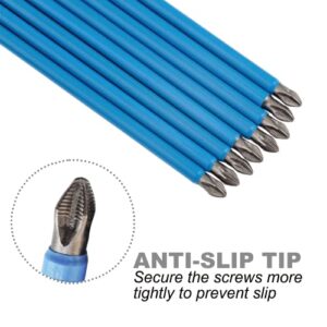 VESTTIO Anti Slip Phillips PH2#2 Screwdriver Bit Set 10PCS 1/4 Inch Hex Shank 6 Inch/150 mm Length S2 Steel with Magnetic for Power Screwdriver Impact Drill Toolkit