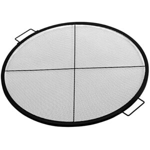 VEVOR Round Fire Pit Grate, 31" Diameter Fire Pit Grill Grate, X-Marks Round Grill Grate, Black Steel Fire Grate, Fire Pit Cooking Grate with Handles, Fire Grill Grate for Outdoor Fire Pit, Campfire