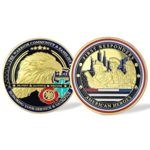 first responders challenge coin american heroes ems police firefighter gift