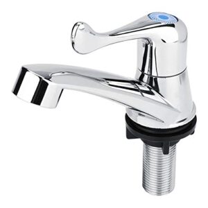 water tap one tube bathroom faucet, bathroom sink faucet centerset with drain assembly, abs plastic single cold faucet water tap bathroom basin kitchen sink accessories(fish tail g1/2)