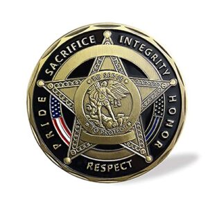 police officer challenge coin saint michael prayer gift thank you for your service