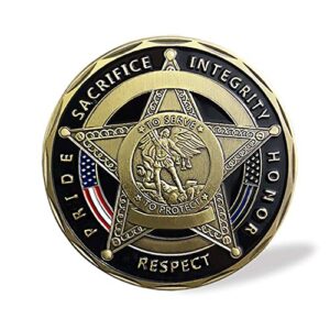 Police Officer Challenge Coin Saint Michael Prayer Gift Thank You For Your Service