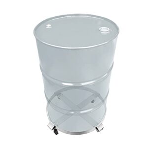 PENTAGON Tools 55-Gallon Drum and Garbage Can Dolly – Heavy-Duty Metal Dolly with Cross Braces and Caster Wheels – 1,000-Pound Capacity (Silver)