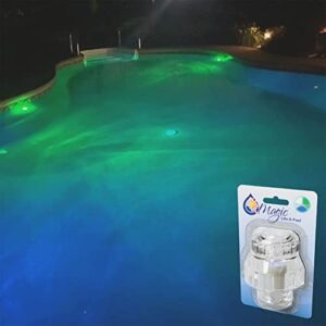 Magic Lite-A- Pool | New and Improved | Jet with LED Lights Provide Mood Pool Lighting w/o Batteries | Powered by Pool Jets | No Tools Req’d Simply Screw in & Replace Your Standard 1.5” Jet Return