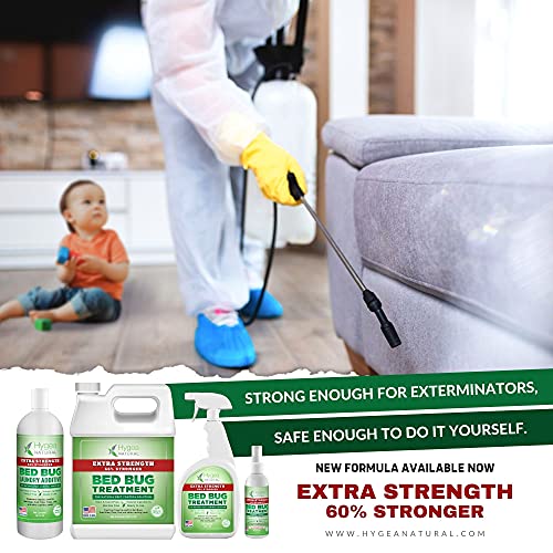 Hygea Natural Extra Strength Bed Bug, Lice and Mite Spray Treatment kit - Natural Non Toxic, Safe & Odorless. Includes: 24 Oz bed bug spray and 32 Oz bed bug laundry additive