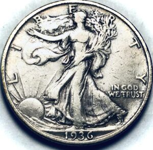 1934 s walking liberty silver half dollar seller extremely fine