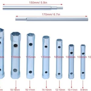 Dpwrrot 10Pcs Dual-Ended Wrench Socket Plumber Back Nut Tap Spark Plug Spanner Set Extended Spark Plug Wrench 6-22mm