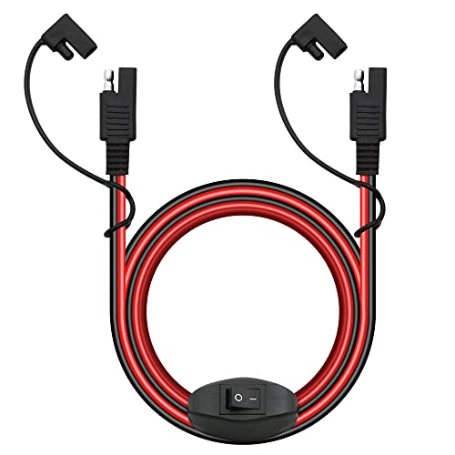 YACSEJAO 12V SAE to SAE Quick Release Adapter 16AWG 6.6FT SAE to SAE Connector Harness with On/Off Switch Quick Release Quick Disconnect