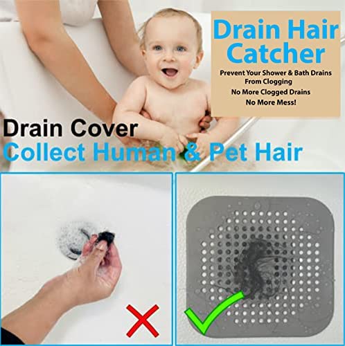 ZAYNYX 3 Pack Shower Hair Drain Catcher is Hair Stopper for Shower Drain with 4 Suction Cups Easy to Install Hair Catcher Shower Drain Suit for Bathroom Bathtub Kitchen