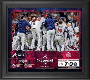 atlanta braves 2021 mlb world series champions framed 15" x 17" collage - mlb team plaques and collages