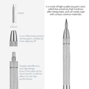 Anteiwa Scribe Tool Tungsten Carbide Scriber Marking Tools with Magnet and Clip Extra 4 Replacement Marking Tip Engraving Pen 2 Pack Aluminium Etching Machinist Pen for Glass/Ceramics/Metal