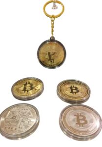 bitcoin and bitcoin cash gold and silver crypto 4 coin deal, including a keychain for your favorite,gold, silver,one size fits all
