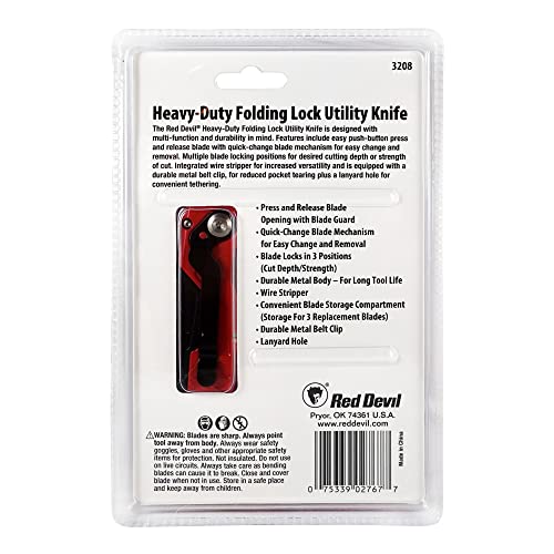 Red Devil 3208 Heavy Duty Folding Lock Utility Knife