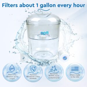 3 Gallon Water Jug Alkaline Water Filter for Top Load Water Dispenser | Opti Flex Water Jug Alkaline Filter Removes Water Contaminants While Increasing Water Alkaline Measurement Up to 9.0