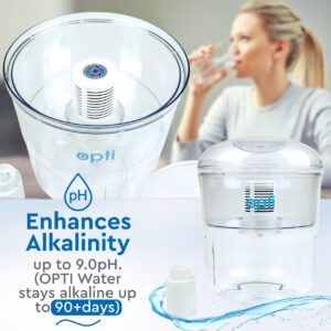 3 Gallon Water Jug Alkaline Water Filter for Top Load Water Dispenser | Opti Flex Water Jug Alkaline Filter Removes Water Contaminants While Increasing Water Alkaline Measurement Up to 9.0