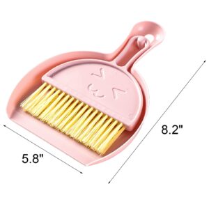 WUWEOT 9 Pack Small Broom and Dustpan Set, Clean Dust Pans with Brush, Hand Whisk Broom and Snap-on Dustpan Set with Hanger Hole