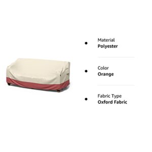 U-COMSO 【Upgraded Heavy Duty 600D Patio Furniture Sofa Covers, 3-Seater Outdoor Furniture Cover Waterproof for Sofa Loveseat Couch(90" W×42" D×32" H),Orange