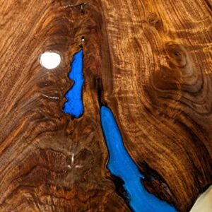 Black Walnut blue epoxy River Dining Table,Top 7' 6" Long by 40" to 44 Wide