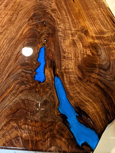 Black Walnut blue epoxy River Dining Table,Top 7' 6" Long by 40" to 44 Wide