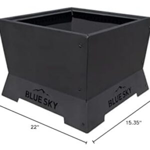 Blue Sky Outdoor Living 22" Square Peak Patio Smokeless Fire Pit, Firewood and/or Wood Pellet Burning