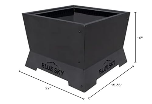 Blue Sky Outdoor Living 22" Square Peak Patio Smokeless Fire Pit, Firewood and/or Wood Pellet Burning