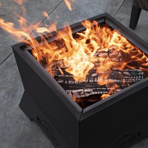 Blue Sky Outdoor Living 22" Square Peak Patio Smokeless Fire Pit, Firewood and/or Wood Pellet Burning