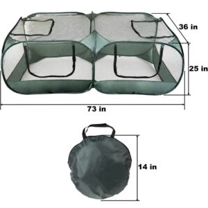 Kinsha Portable Chicken Coop Chicken with a New Upgraded Detachable Bottom Cover for Small Animals Foldable Outdoor Indoor Enclosure Chicken Pen- and Complete with a Feeder Bowl and Storage Bag