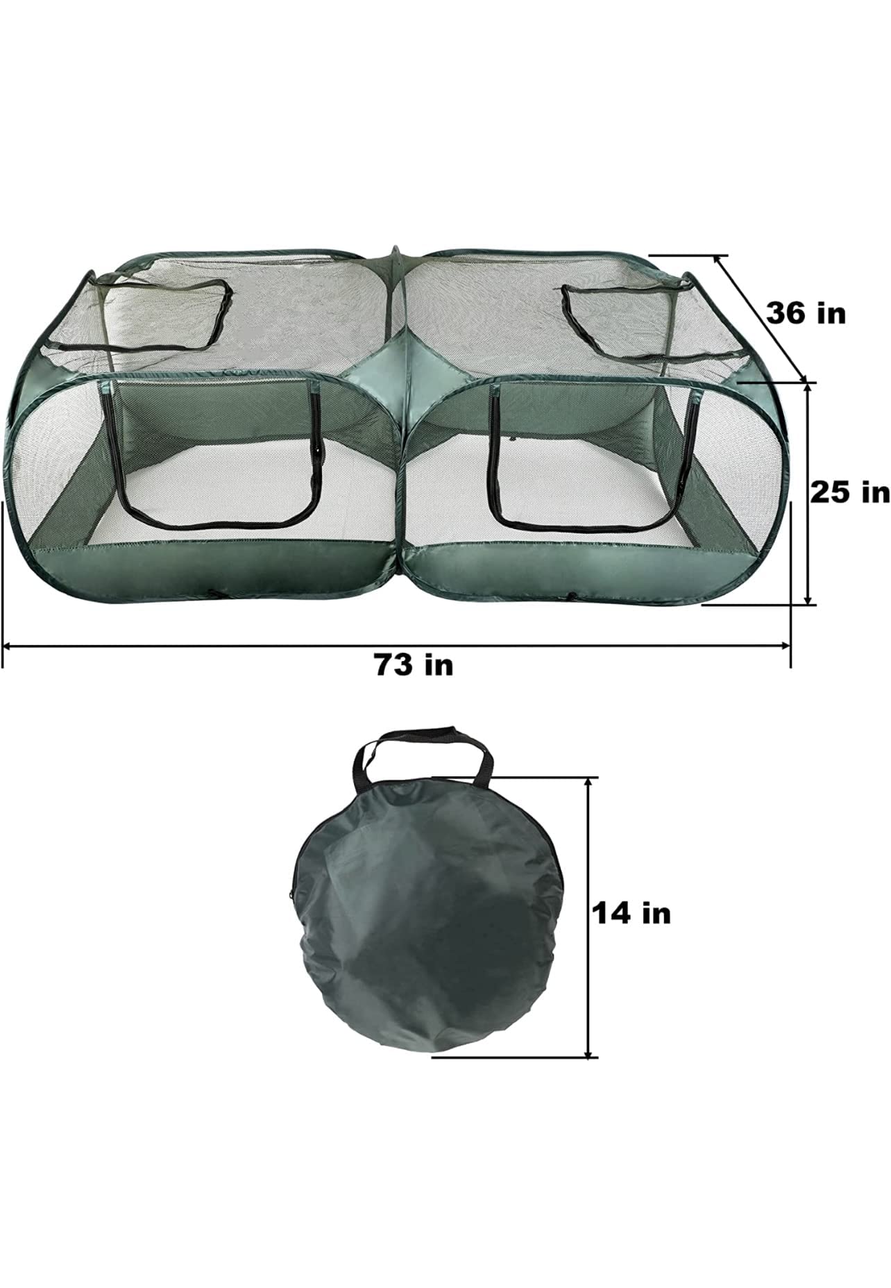 Kinsha Portable Chicken Coop Chicken with a New Upgraded Detachable Bottom Cover for Small Animals Foldable Outdoor Indoor Enclosure Chicken Pen- and Complete with a Feeder Bowl and Storage Bag