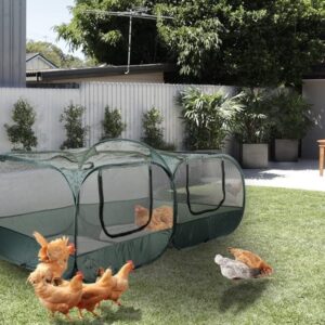 Kinsha Portable Chicken Coop Chicken with a New Upgraded Detachable Bottom Cover for Small Animals Foldable Outdoor Indoor Enclosure Chicken Pen- and Complete with a Feeder Bowl and Storage Bag