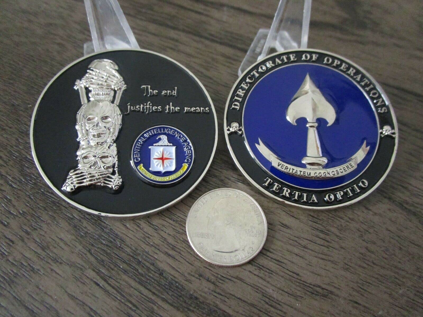 Oneworldtreasures CIA Directorate of Operations Clandestine End Justifies The Means Challenge Coin