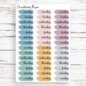 Date Covers 12 weeks, Day of the Week Stickers, Decorative Planning Stickers, 84 Stickers 1.5" in Length, Multicolor